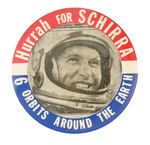 "HURRAH FOR SCHIRRA" 1962 RARE SPACE FLIGHT COMMEMORATIVE FROM HAKE COLLECTION & CPB.