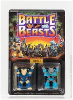 BATTLE BEASTS (1987) SERIES 2 - JADED JAGUAR (BLUE) & HUMONGOUS HIPPO AFA 85 NM+.