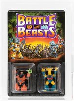 BATTLE BEASTS (1987) SERIES 1 - RUBBERNECK GIRAFFE & HARDTOP TORTOISE AFA 75+ EX+/NM.