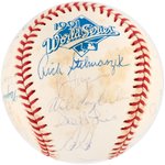 1991 WORLD SERIES CHAMPIONS MINNESOTA TWINS TEAM-SIGNED BASEBALL.