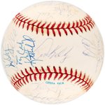 1991 WORLD SERIES CHAMPIONS MINNESOTA TWINS TEAM-SIGNED BASEBALL.