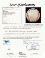 1991 WORLD SERIES CHAMPIONS MINNESOTA TWINS TEAM-SIGNED BASEBALL.