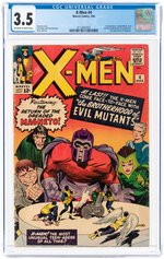 X-MEN #4 MARCH 1964 CGC 3.5 VG- (FIRST QUICKSILVER, SCARLET WITCH, TOAD & BROTHERHOOD OF EVIL MUTANTS).