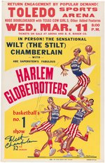 WILT CHAMBERLAIN (HOF) SIGNED 1959 HARLEM GLOBETROTTERS BROADSIDE.