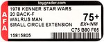 STAR WARS (1978) - WALRUS MAN 20 BACK-F (BOBA FETT OFFER - SMALL CIRCLE EXTENSION STICKER) AFA 75+ EX+/NM.