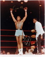 CASSIUS CLAY/MUHAMMAD ALI SIGNED OVERSIZED PHOTO.