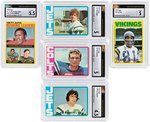 1972 TOPPS FOOTBALL COMPLETE LOW NUMBER CARD SET (1-263) WITH 10 KEY CARDS CSG GRADED.