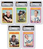 1972 TOPPS FOOTBALL COMPLETE LOW NUMBER CARD SET (1-263) WITH 10 KEY CARDS CSG GRADED.