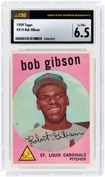 1959 TOPPS #514 BOB GIBSON (HOF) ROOKIE CARD CSG 6.5 EX/NM+.