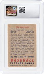 1951 BOWMAN #165 TED WILLIAMS (HOF) CSG 3 VG.
