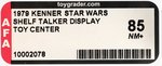 STAR WARS TOY CENTER (1979) SHELF TALKER/POINT-OF-PURCHASE DISPLAY AFA 85 NM+.