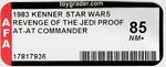 STAR WARS: REVENGE OF THE JEDI (1983) - AT-AT COMMANDER PROOF CARD AFA 85 NM+.