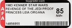 STAR WARS: REVENGE OF THE JEDI (1983) - PRINCESS LEIA ORGANA PROOF CARD AFA 85 NM+.