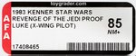 STAR WARS: REVENGE OF THE JEDI (1983) - LUKE SKYWALKER (X-WING FIGHTER PILOT) PROOF CARD AFA 85 NM+.