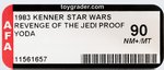 STAR WARS: REVENGE OF THE JEDI (1983) - YODA PROOF CARD AFA 90 NM+/MT.