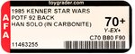 STAR WARS: THE POWER OF THE FORCE (1985) - HAN SOLO (IN CARBONITE CHAMBER) 92 BACK AFA 70+ Y-EX+.