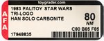 PALITOY STAR WARS: RETURN OF THE JEDI (1983) - HAN SOLO (CARBONITE CHAMBER) TRI-LOGO 70 BACK AFA 80 NM.