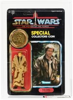 POWER OF THE FORCE (1985) - HAN SOLO (IN TRENCH COAT) 92 BACK AFA 85 Y-NM+.