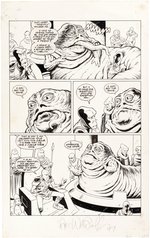 STAR WARS - JABBA THE HUTT: THE GAAR SUPPOON HIT COMIC BOOK PAGE ORIGINAL ART BY ART WETHERELL.