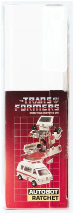 TRANSFORMERS (1984) SERIES 1 CAR - RATCHET AFA 80+ NM (NO RUBSIGN/HAS RED CROSS).