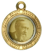 HARRISON AND MORTON TWO-SIDED 1888 WATCH CHAIN CHARM.