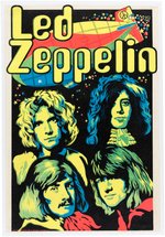 LED ZEPPELIN LINEN-MOUNTED BLACKLIGHT POSTER.