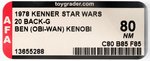 STAR WARS (1978) - (OBI-WAN) KENOBI 20 BACK-G AFA 80 NM.