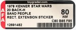 STAR WARS (1978) - SAND PEOPLE 20 BACK-H WITH EXTENDED OFFER STICKER AFA 80 NM.