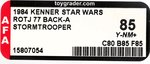 STAR WARS: RETURN OF THE JEDI (1984) - STORMTROOPER 77 BACK-A AFA 85 Y-NM+.