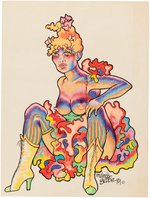 MELINDA GEBBIE SPECIALTY TOPLESS CANCAN DANCER ORIGINAL ART.