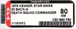 STAR WARS (1978) - DEATH SQUAD COMMANDER 20 BACK-G (BOBA FETT OFFER) AFA 80 NM.