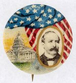 ALTON PARKER CAPITOL & DRAPED FLAG BACKGROUND BUTTON.