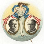 TAFT & SHERMAN STANDING LADY LIBERTY JUGATE BUTTON.