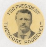 "FOR PRESIDENT THEODORE ROOSEVELT" UNUSUAL PORTRAIT BUTTON.