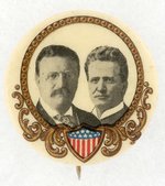 ROOSEVELT & LAFOLLETTE SHIELD & FILIGREE JUGATE BUTTON.