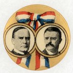 MCKINLEY & ROOSEVELT RIBBON DESIGN JUGATE BUTTON.