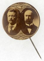 ROOSEVELT & FAIRBANKS ORNATE SEPIA JUGATE STICKPIN VARIETY.