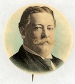 COLORFUL WILLIAM HOWARD TAFT PORTRAIT BUTTON.