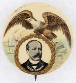 ALTON PARKER EAGLE, SHIPS, & FACTORIES DESIGN PORTRAIT BUTTON.