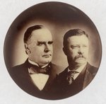 MCKINLEY & ROOSEVELT SEPIA JUGATE BUTTON.