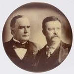 MCKINLEY & ROOSEVELT SEPIA JUGATE BUTTON.