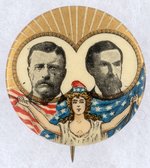 ROOSEVELT & COOK WISCONSIN COATTAIL LADY LIBERTY JUGATE BUTTON.