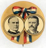 MCKINLEY & ROOSEVELT RIBBON JUGATE BUTTON.