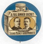 1.25" VARIETY MCKINLEY & ROOSEVELT FULL DINNER BUCKET JUGATE BUTTON.