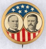 MCKINLEY & ROOSEVELT STARS & STRIPES JUGATE BUTTON.