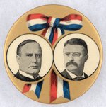 MCKINLEY & ROOSEVELT RWB RIBBON DESIGN JUGATE BUTTON.