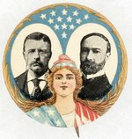 ROOSEVELT & FAIRBANKS LADY LIBERTY STARS DESIGN JUGATE BUTTON.