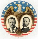 ROOSEVELT & FAIRBANKS STARS & STRIPES EAGLE DESIGN JUGATE BUTTON.