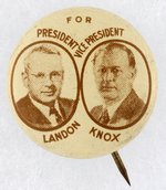 BROWNTONE LANDON & KNOX LITHO JUGATE BUTTON.