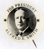 "FOR PRESIDENT ALFRED E. SMITH" REAL PHOTO BUTTON.